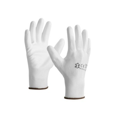 Gants manutention nylon blanc enduit PU T10